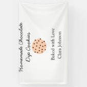 Thuisgemaakte koekjes voeg je tekst naam custom wo spandoek (Verticaal)