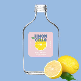 Thuisgemaakte Liefde Moderne Roze Kraft Limoncello Vierkante Sticker