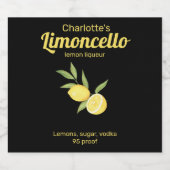 Thuisgemaakte Limoncello Citroenlikeur Likeurfles Etiket (Enkel label)