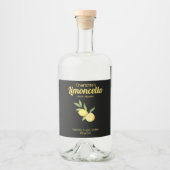 Thuisgemaakte Limoncello Citroenlikeur Likeurfles Etiket (Voorkant)