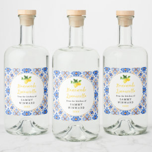Thuisgemaakte Limoncello Drank Likeurfles Etiket