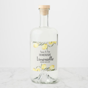 Thuisgemaakte Limoncello Elegante Moderne Bruiloft Likeurfles Etiket