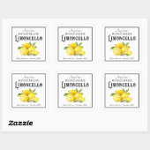 Thuisgemaakte Limoncello Italiaanse Likeur met Naa Vierkante Sticker (Vel)