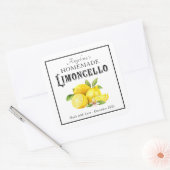 Thuisgemaakte Limoncello Italiaanse Likeur met Naa Vierkante Sticker (Envelop)