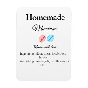 Thuisgemaakte macarons voeg ingrediënten toe gemaa magneet