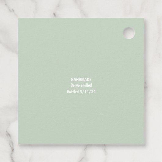 Thuisgemaakte Moderne Munt Liefde Limoncello Likeu Bedankjes Labels (Achterkant)