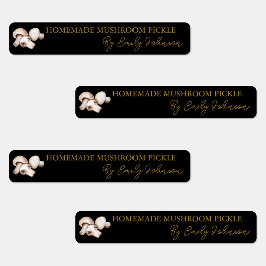 Thuisgemaakte paddestoelenpickle dun etiket labels (Groep)