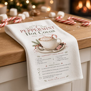 Thuisgemaakte Pepermunt Hot Cocoa Recept Kerstmis Theedoek