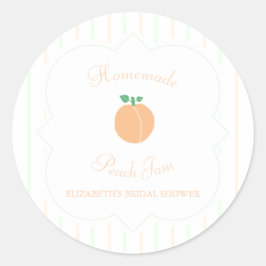Thuisgemaakte Perfecte Perzikjam Bruidsdouche Ronde Sticker