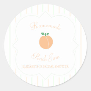 Thuisgemaakte Perfecte Perzikjam Bruidsdouche Ronde Sticker