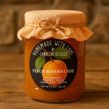 Thuisgemaakte Perzik Marmelade Inmaak Etiketblad