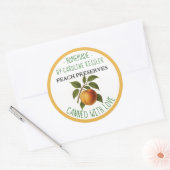 Thuisgemaakte Perzikjam Inmaaklabelblad Ronde Sticker (Envelop)