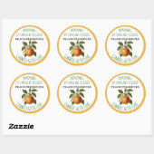 Thuisgemaakte Perzikjam Inmaaklabelblad Ronde Sticker (Vel)