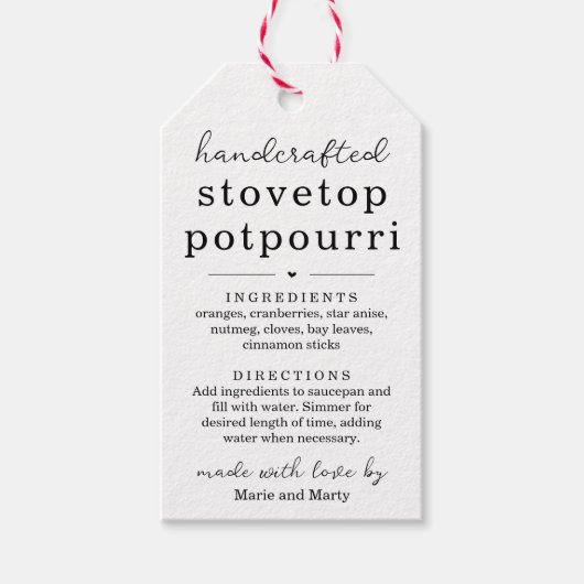 Thuisgemaakte Potpourri Giftlabels voor op het for Cadeaulabel (Voorkant)