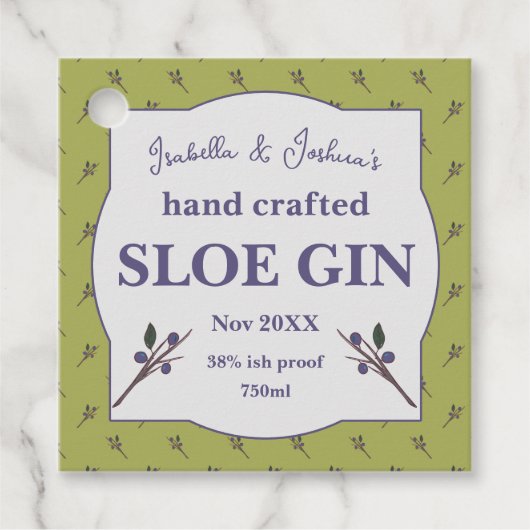 Thuisgemaakte Sloe Gin-label Bedankjes Labels (Voorkant)