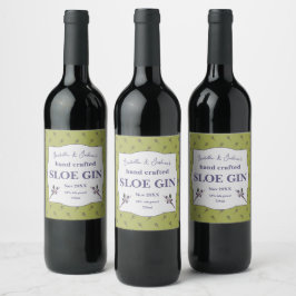 Thuisgemaakte Sloe Gin-label Wijn Etiket