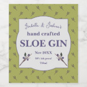 Thuisgemaakte Sloe Gin-label Wijn Etiket (Enkel label)