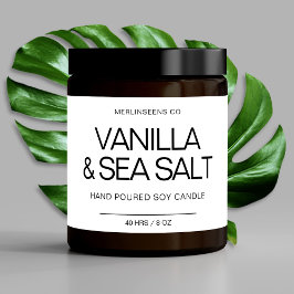 Thuisgemaakte Soja Kaars Chic Calligrafie Wit Klas Rechthoekige Sticker