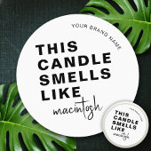 Thuisgemaakte Soja Kaars Chic Calligrafie Wit Klas Ronde Sticker