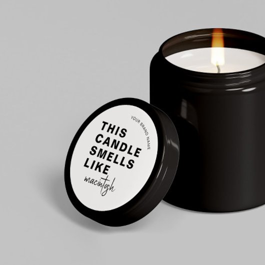 Thuisgemaakte Sojakaars Chic Calligrafie Wit Klass Ronde Sticker