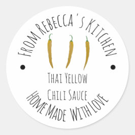Thuisgemaakte | Thaise Gele Chilisaus Ronde Sticker