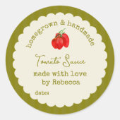 Thuisgemaakte & Thuisgekweekte Boerentuin Tomatens Ronde Sticker (Voorkant)