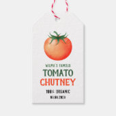 Thuisgemaakte tomatenchutney met rode tomatenpatro cadeaulabel (Voorkant)