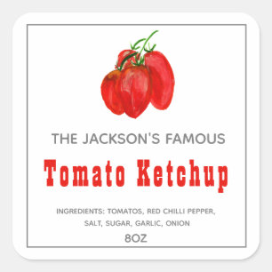Thuisgemaakte Tomatenketchup   Saus Label