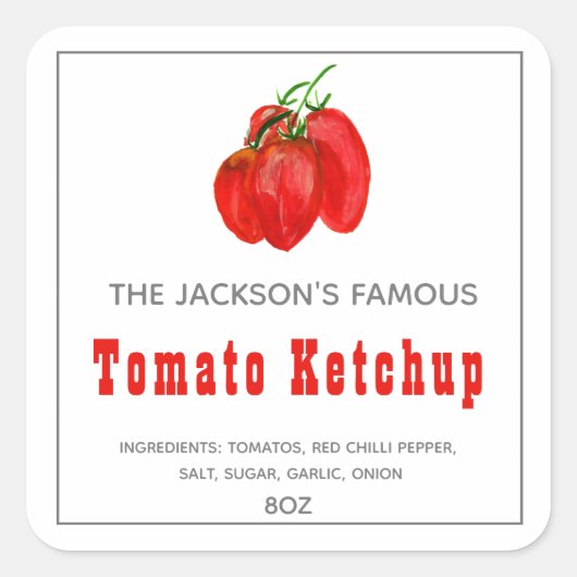 Thuisgemaakte Tomatenketchup | Saus Label (Voorkant)