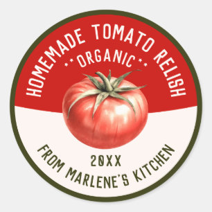 Thuisgemaakte Tomatenrelish voor uw Keuken Recept Ronde Sticker