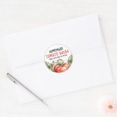 Thuisgemaakte tomatensalsa conserve waterverf toma ronde sticker (Envelop)