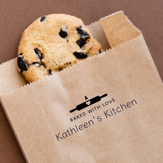 Thuisgemaakte Uit De Oven Met Liefde Deegroller Rubberstempel