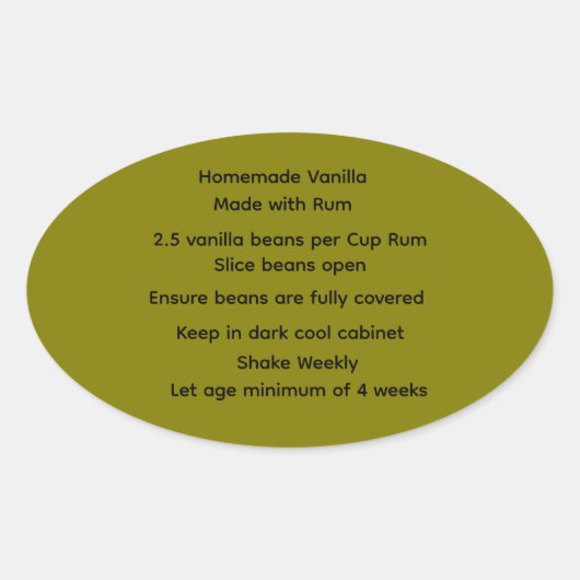 Thuisgemaakte Vanille Bourbon Recept labels (Voorkant)