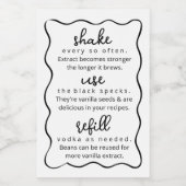 Thuisgemaakte Vanille-extract Instructies Doodle L Wijn Etiket (Enkel label)