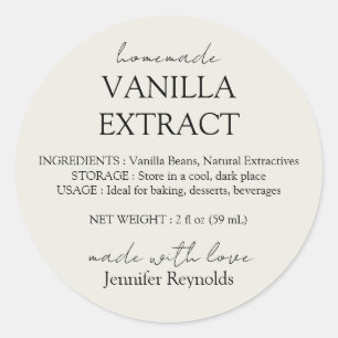 Thuisgemaakte Vanille-extract ivoor beige Instruct Ronde Sticker