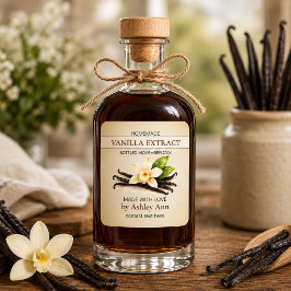 Thuisgemaakte Vanille-extract Vierkante Labels Sti