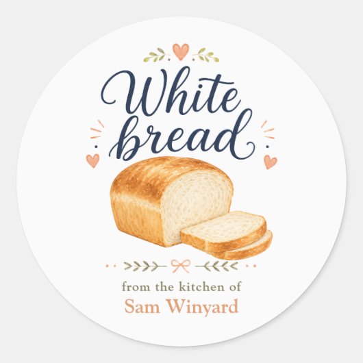 Thuisgemaakte Witte Brood Keuken Label (Voorkant)