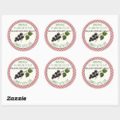 Thuisgemaakte Zwartebessenjam Potlabel Vel Ronde Sticker (Vel)