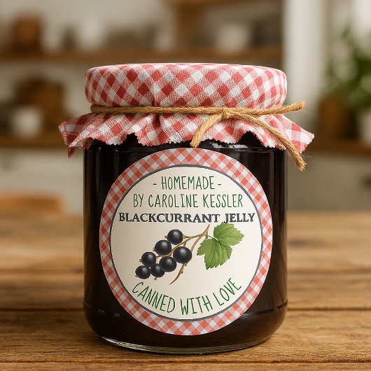 Thuisgemaakte Zwartebessenjam Potlabel Vel Ronde Sticker