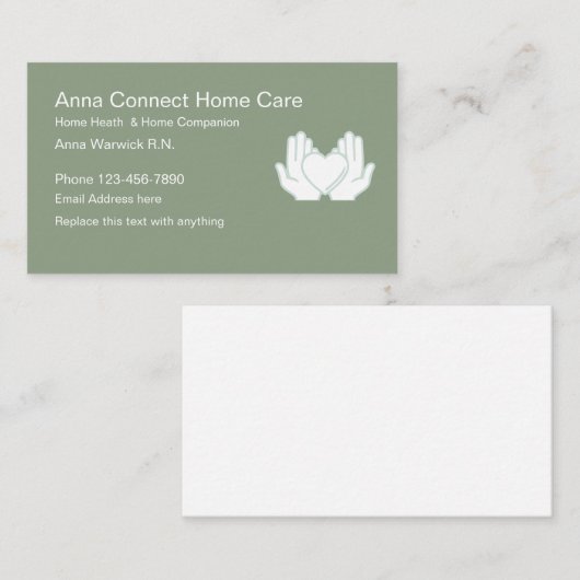 Thuisgezondheid geregistreerde verpleegsters visitekaartje (Voorkant / Achterkant)