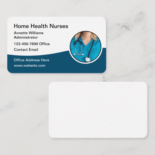 Thuisgezondheid Moderne medische verzorging Visite Visitekaartje (Voorkant / Achterkant)