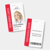 Thuisgezondheidstoestel Medische foto-ID Rood Badge (Front & Back)