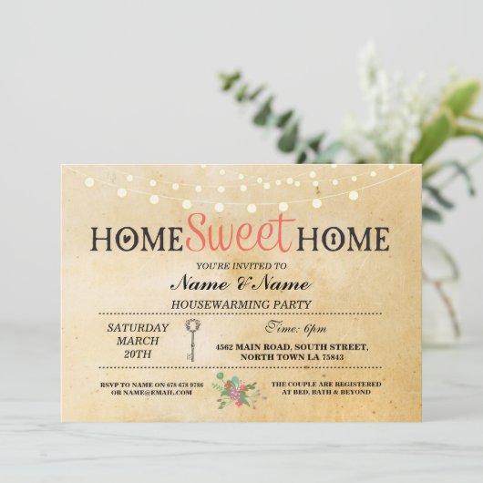 Thuishuishouden met  verwarming Uitnodiging (Staand voorkant)