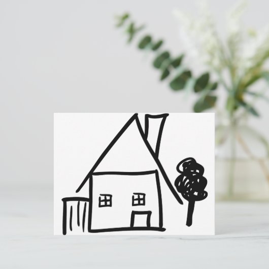 thuishuispictogram briefkaart (Staand voorkant)