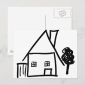 thuishuispictogram briefkaart (Voorkant / Achterkant)