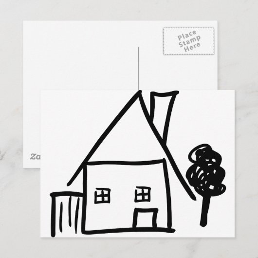 thuishuispictogram briefkaart (Voorkant / Achterkant)