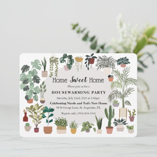 Thuishuisverwarming Plant Uitnodiging (Staand voorkant)