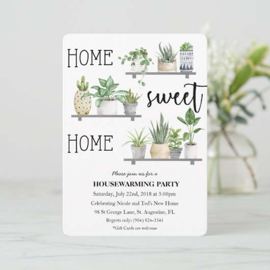 Thuishuisverwarming Plant Uitnodiging (Staand voorkant)