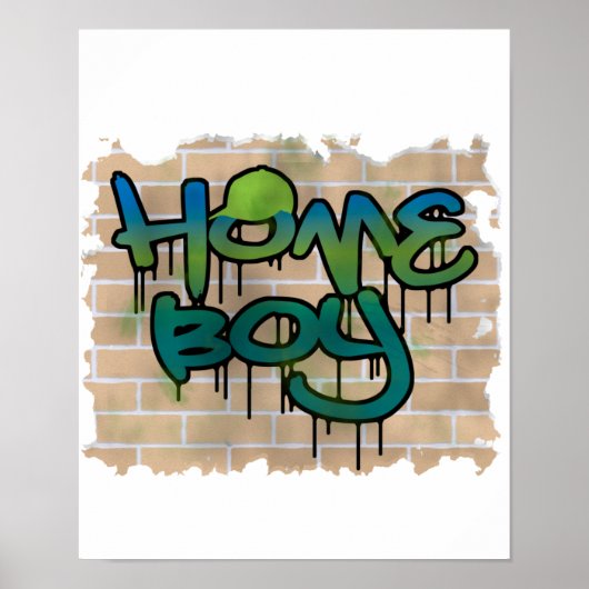 thuisjongen graffiti ontwerp poster (Voorkant)