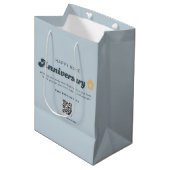 Thuisjubileum Vastgoed QR Code Retro Blauw Medium Cadeauzakje (Voorkant Gekanteld)